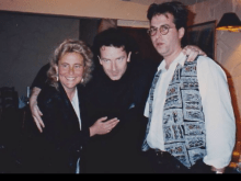 Dan's wife, Alison, some guy, brother Joel