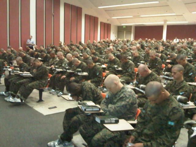 Tim Lickness teaching Sunday School at Marine Corp Recruiting Center