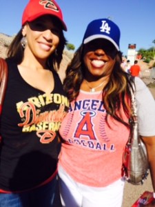 C.C. and a confused, but happy Monica.  (Her team won.)